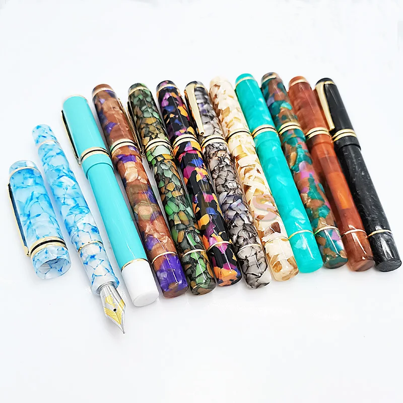 NEW Color Kaigelu 316 Acrylic Celluloid Fountain Pen EF F Nib Students Beautiful Marble Amber Pattern Ink Writing Gift |