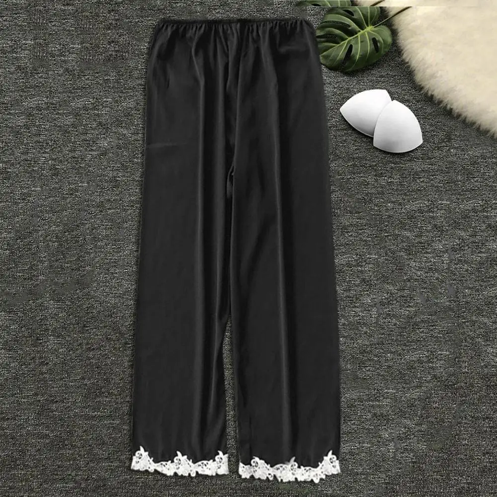 Ladies Sleeping Pants Silk Satin Nightwear Sleep Lounge Sexy Sleep Bottoms Trousers Soft Pants Women Satin Sleep Bottoms 2020