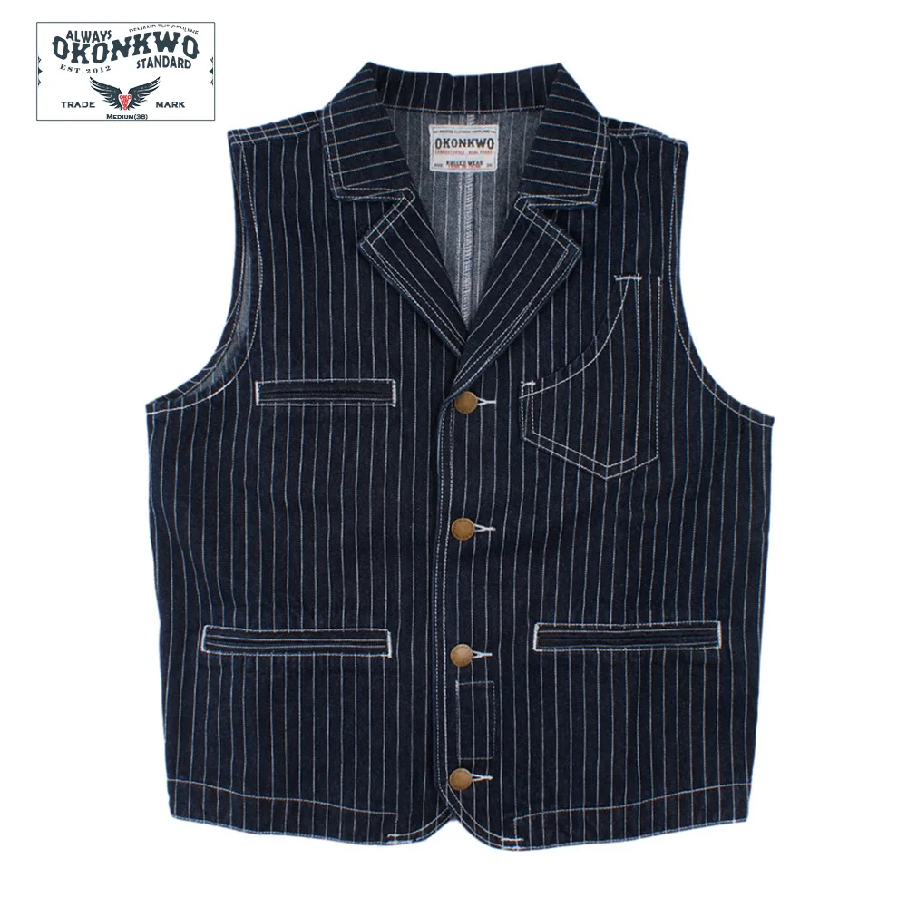 Hunting vest Men's Striped Denim Vest for Hunting Outdoor