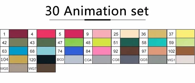 TOUCHNEW 30/40/60/80 Цвета маркер для рисования на спиртовой основе Маркеры Набор ручек для рисования манга двойной головой художественный эскиз маркер ручки для дизайна - Цвет: 30 Animation Set