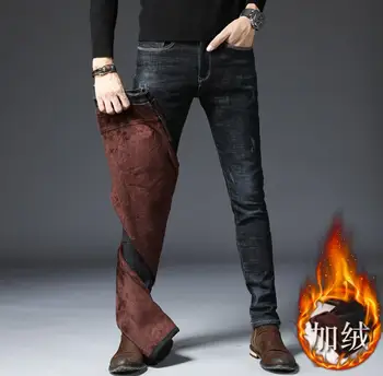 

NEW 2020 Winter new jeans em8 men's casual plus velvet jeans warm trousers A2001-9