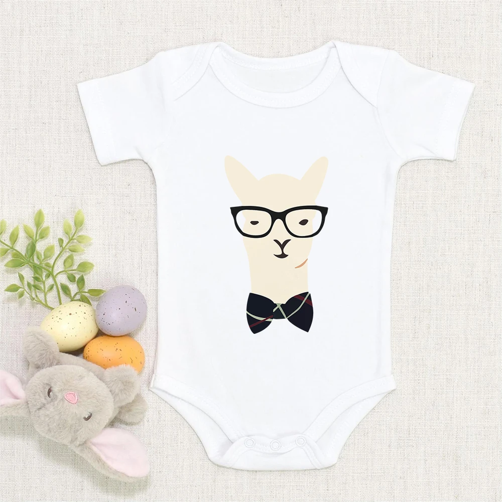 

New Style Kawaii Alpaca Print Aesthetic Newborn Romper Pretty Pop Baby Girl Boy Clothes Ropa Bebe One-Pieces Infant Bodysuit