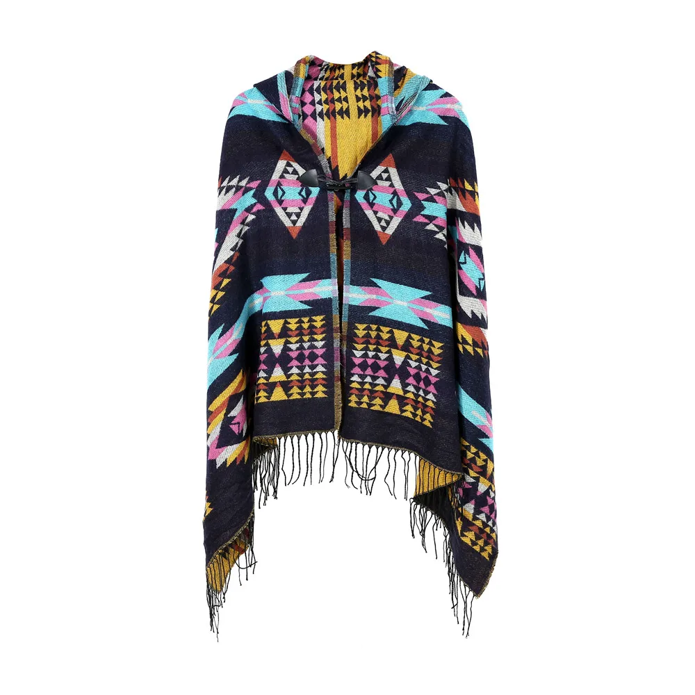 Women Cardigan Winter Knitted Cashmere Poncho Capes Shawl Cardigans Sweater Coat Ladies Casual Women Fashion Sweater New Style