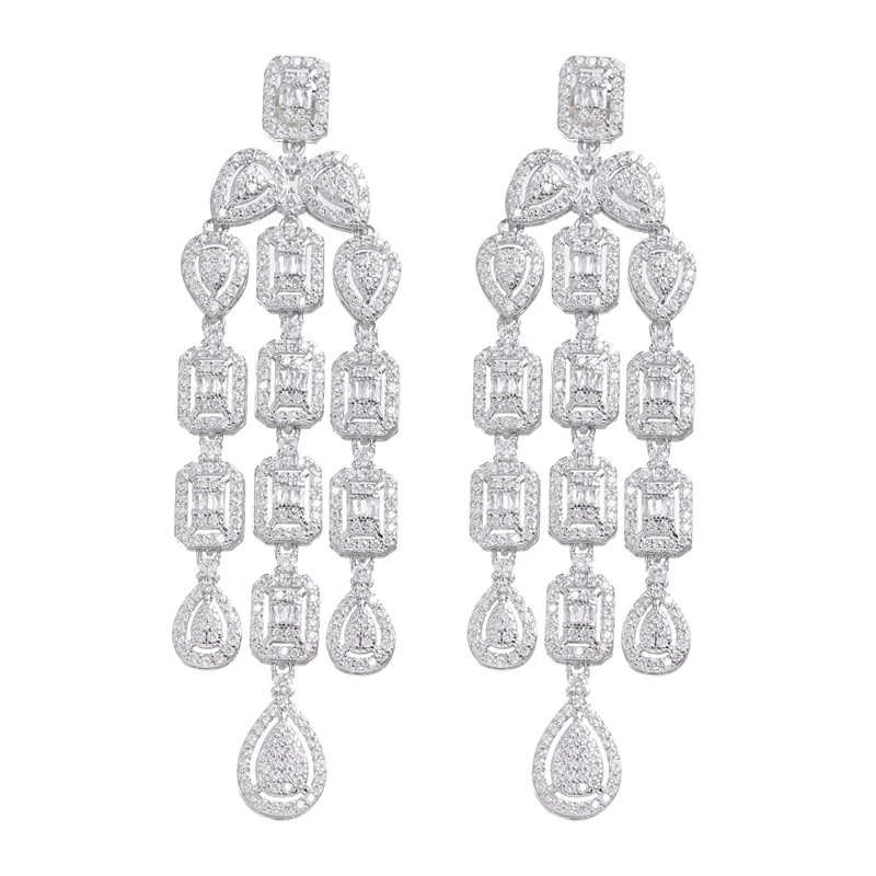 

Женские серьги-кисточки Bettyue, с фианитами ААА, современные ювелирные украшения для свадебной вечеринки