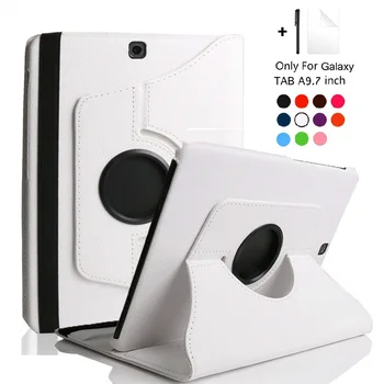 

Cover For Samsung Galaxy Tab A 9.7 inch T550 Case Tab A 9.7 SM-T550 T551 SM-T555 360 Rotating Slim Stand Case with Pen+Film