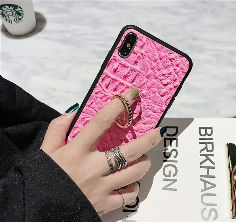 Чехол для телефона с крокодиловым узором и кольцом iPhone xs max чехол 7 plus 6 6s XR X XS 8 ip 11