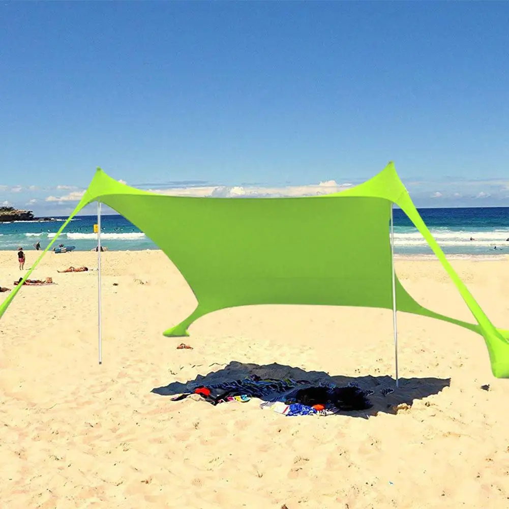 Family Beach Sunshade Lightweight Sun Shade Tent With Sandbag Anchors 4 Free Pegs UPF50+ UV Large Portable Canopy Drop shipping 1