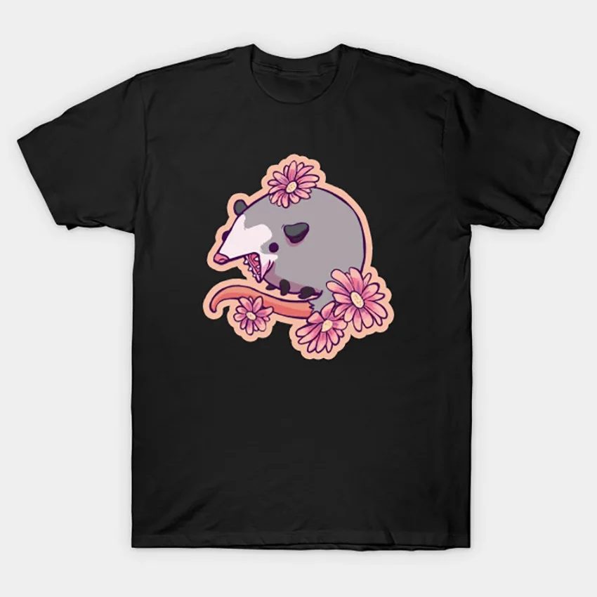 SKR? M/футболка Possum, футболка с цветами, цветами, животными, животными, opossum, милыми животными, юмором, поссумом