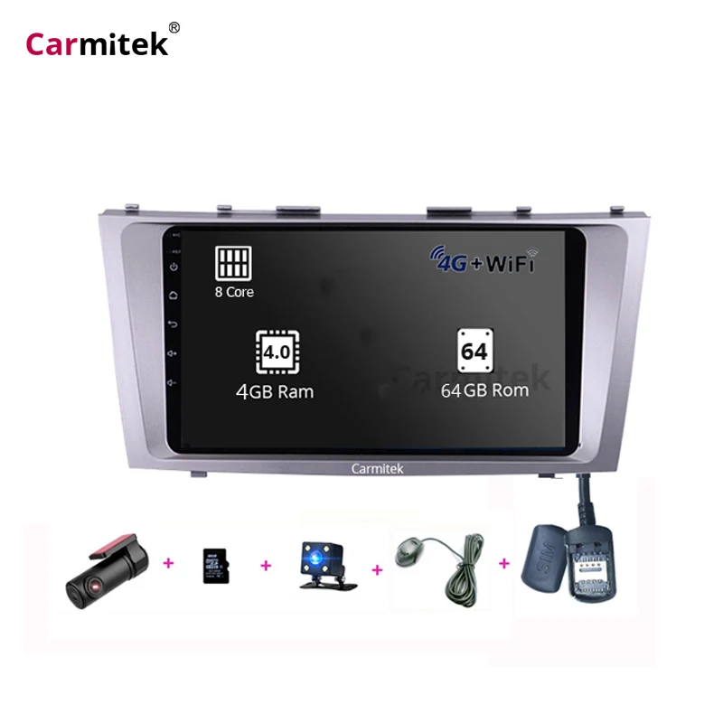 Скидка 9 дюймов Android камера DVD gps навигационная система сенсорный экран 2din для Toyota Camry vx 40 50 2006 2007 2008 2009 2010 2011