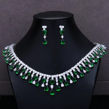 

GODKI Luxury 2PCS Tassel Statement Jewelry Set For Women Wedding Full Cubic Zircon Front to Back Dubai Bridal Jewelry Set 2020