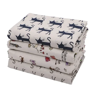 

Lychee Life 50x150cm Cat Printed Fabric Cotton Cloth Sewing Quilting Fabrics for Patchwork Needlework DIY Sewing Material