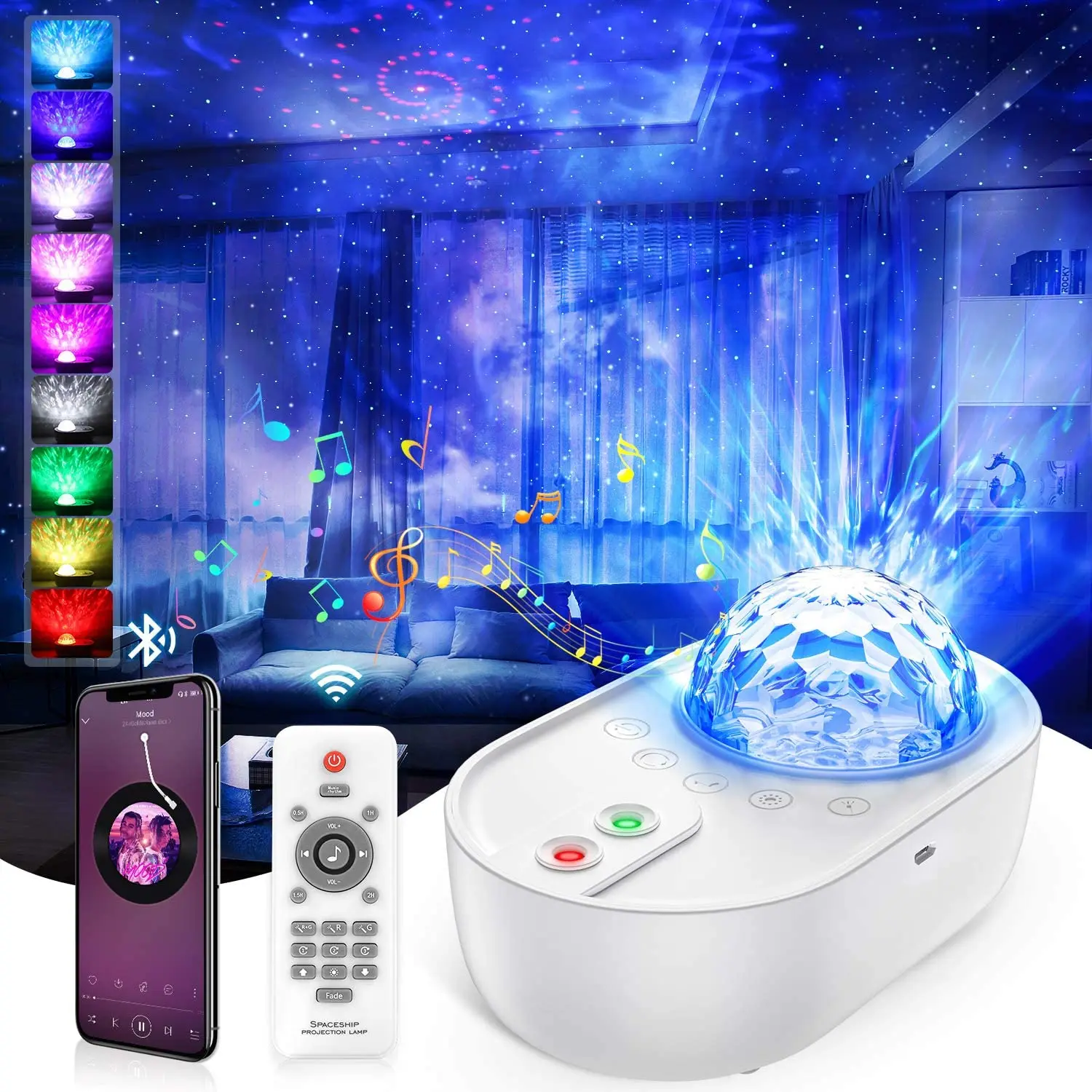 Starry Night Light Projector with Bluetooth Speaker - Lighting4Home