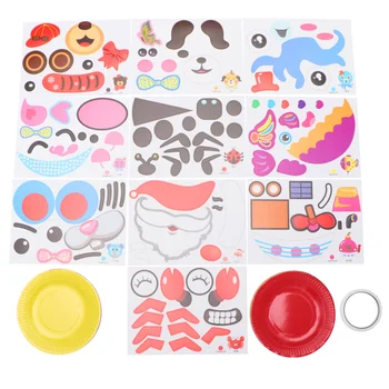 

DIY Paper Tray Painting Children Creative DIY Material Stickers Tray Painting Toys for Children Gift (Style A)