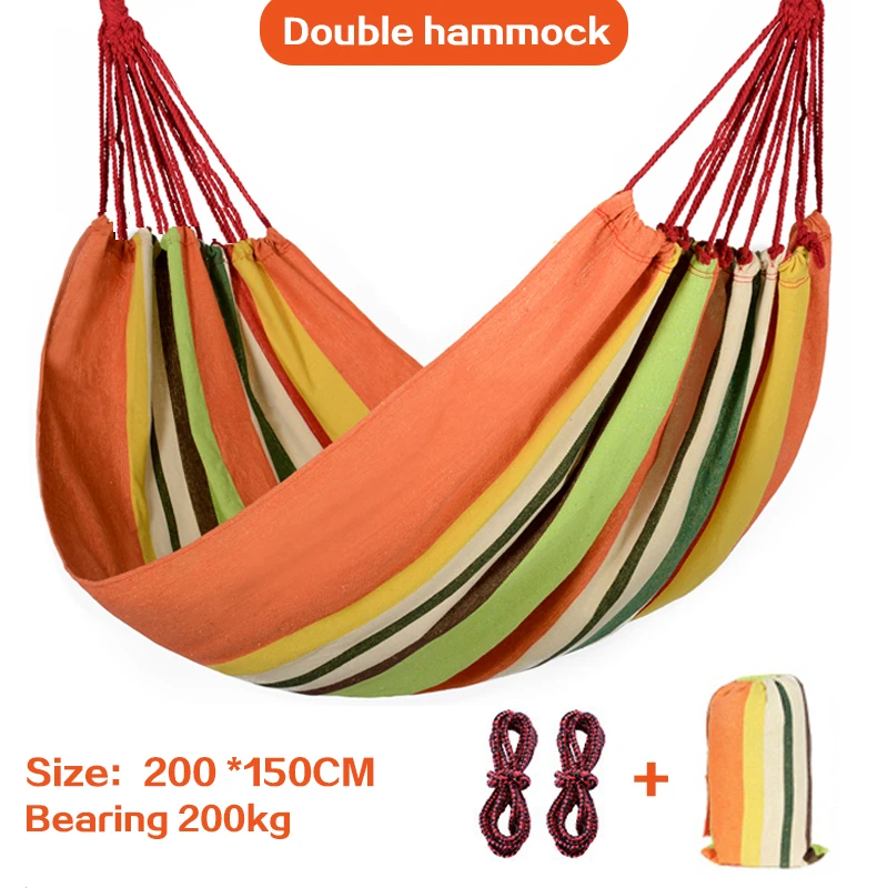 Double Wide Thick Canvas Hammock Portable Hammock Outdoor outdoor camping Garden Swing Hanging Chair Hangmat Outdoor Furniture luxury