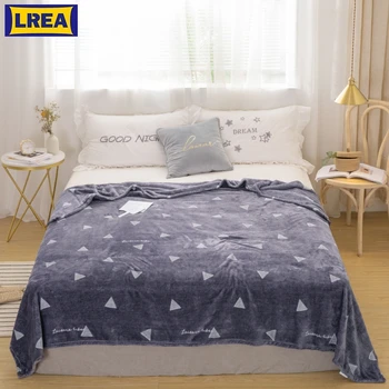 

LREA плед fashion Triangular lattice blanket home textile Coral Fleece soft warm winter sofa or bed travel throw bedspread