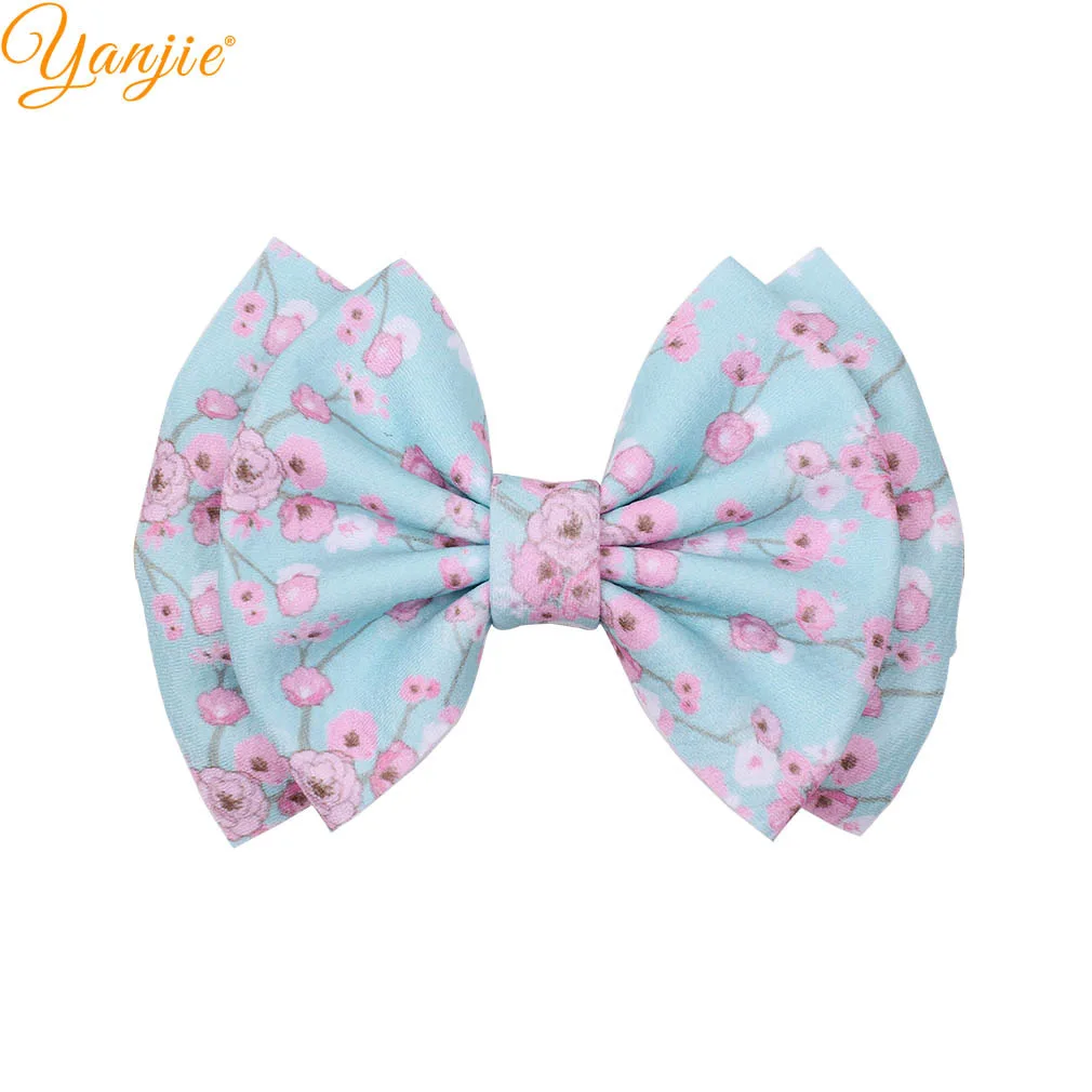 10 шт./лот, шикарные 6 ''праздничные банты для волос с принтом для детей, Женская мода, большие заколки, заколки для волос" сделай сам ", аксессуары для волос для девочек - Цвет: 4
