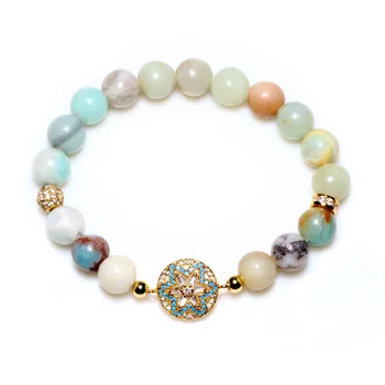 

Fashion Colorful Flower Simple Stone Bracelet Student Diamond Set Gold-Plated Zircon Bracelet Ornament