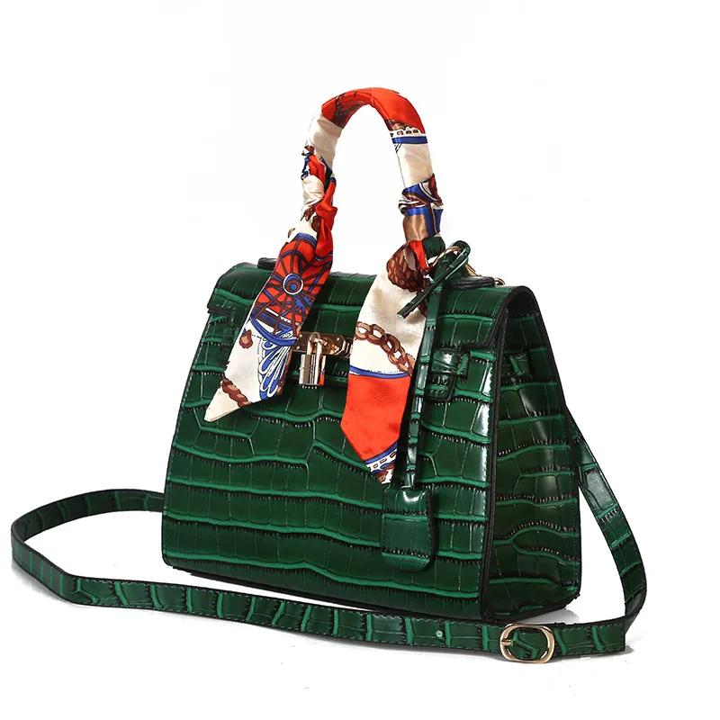 

Female shoulder bags for women 2019 New fashion crossbody bag luxury handbag Mini Bags with Crocodile-like Single Shoulder Scarf