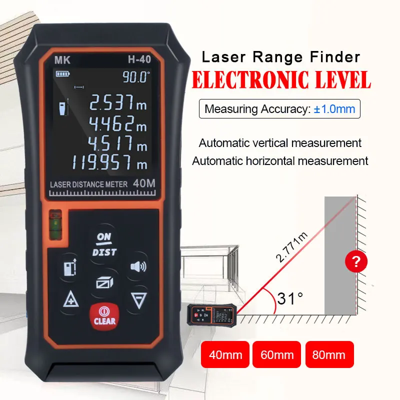 40 м 80 м цифровой рассчитать лазерный дальномер оптический точный строительный работник номер семь батарея измерительная лента