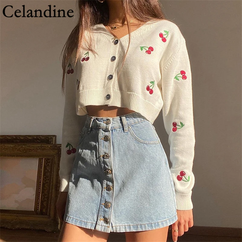 Celandine сексуальный женский осенний белый розовый вязаный короткий кардиган с
