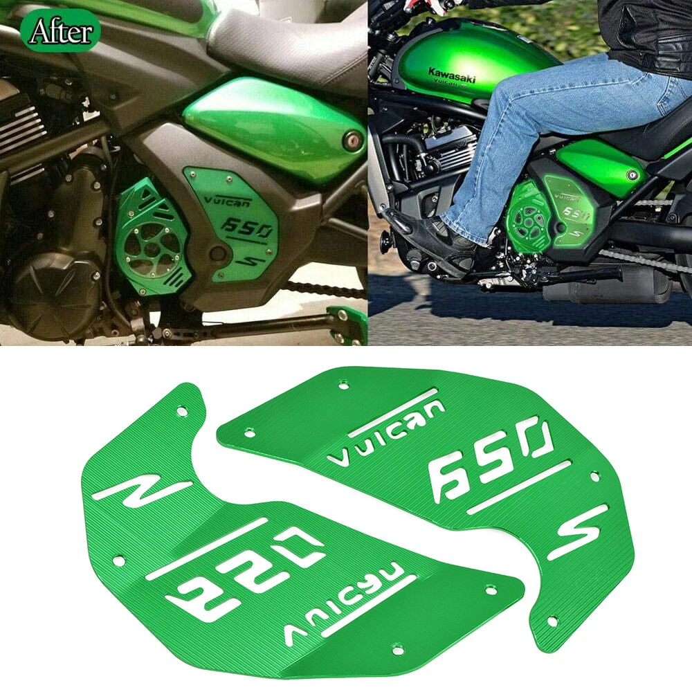 Notewisher Motorcycle Engine Cover Plate Side Panel for Vulcan S 650 2015-2021 Vulcan Cafe 650 2018-2021 Green 