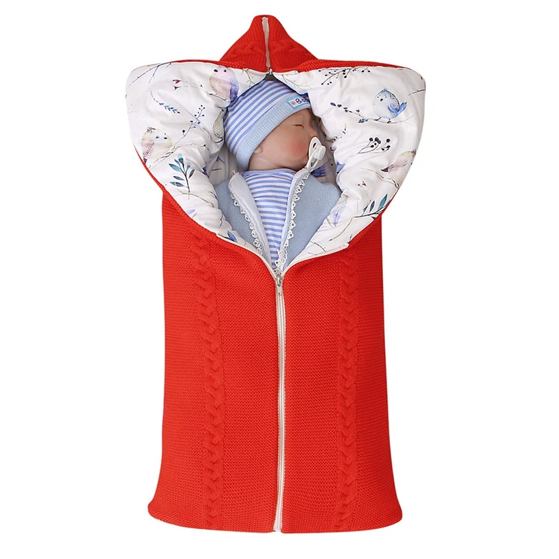 Зимний теплый спальный мешок для новорожденного ребенка, матовая плотная флисовая Пеленка, сумка для коляски с капюшоном, Пеленание младенца, уличная одежда