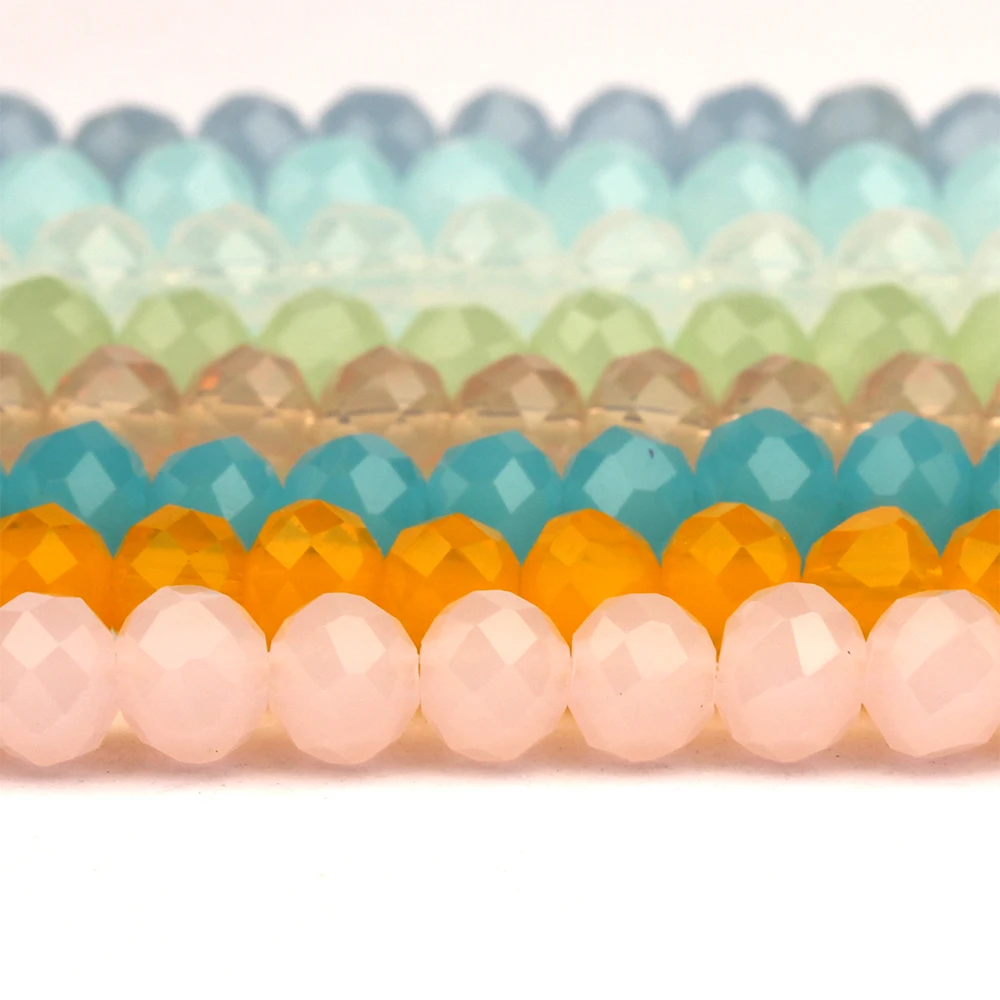 140PCS 3x4 mm flat round crystal beads multi face glass jelly beads