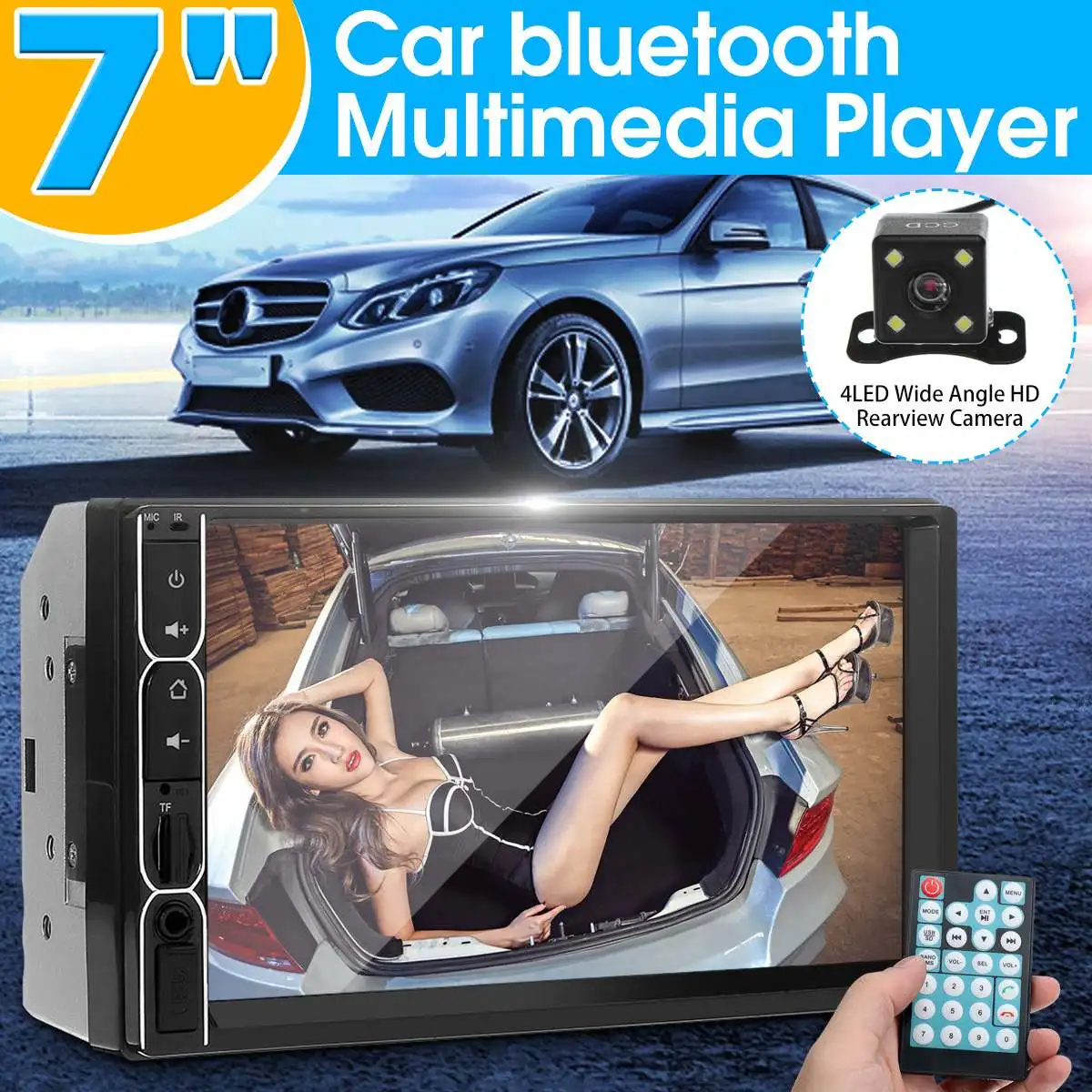 

Autoleader 7 inch Car Rear View Camera Reversing Parking System Kit Touch Screen bluetooth Car Stereo MP5 FM Radio Player