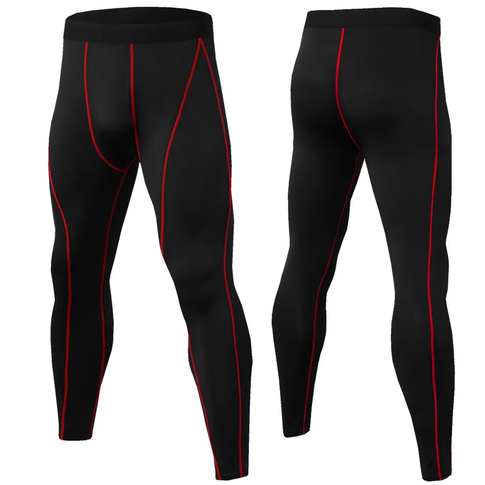 Компрессионные брюки мужские осенние и зимние облегающие брюки для бега Штаны для фитнеса эластичные быстросохнущие штаны для бега бодибилдинга