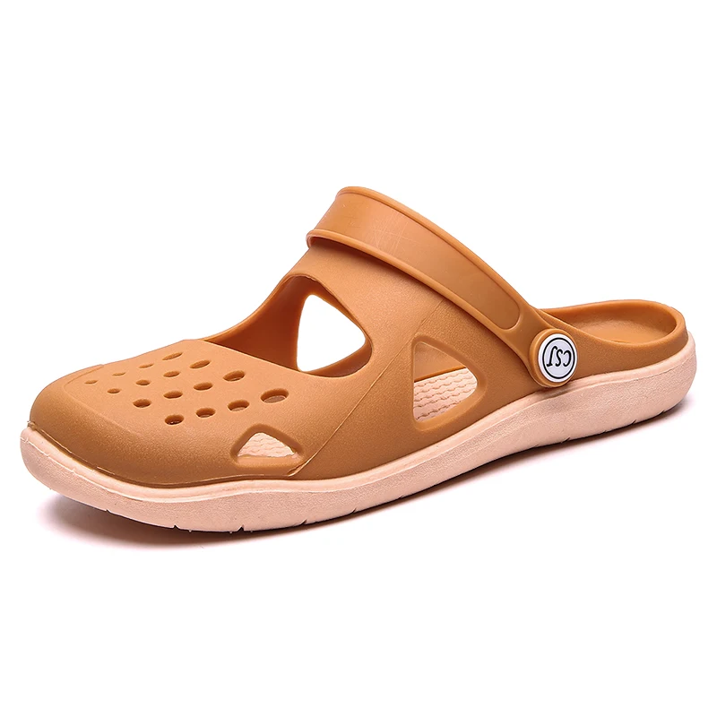 2021 Women Sandals Hole Shoes Couple Home Slippers Summer Hollow Buckle Men and Women Beach Flat Shoes Women Sandals