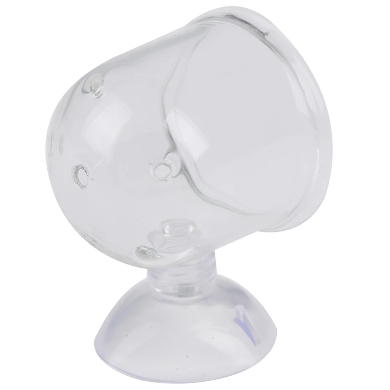 1PC Pot Plant Feeding Cup Holder Shrimp Aquarium Fish Tank Aquatic Feeder Fish Tank Supplies New Glass