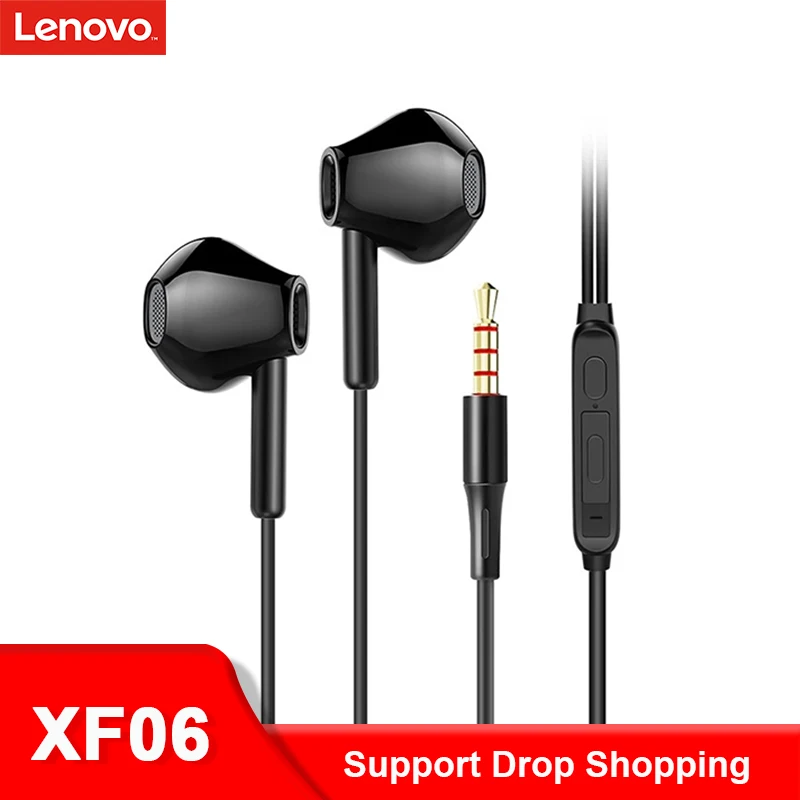 Tanio Oryginalne słuchawki przewodowe Lenovo XF06 słuchawki douszne sklep