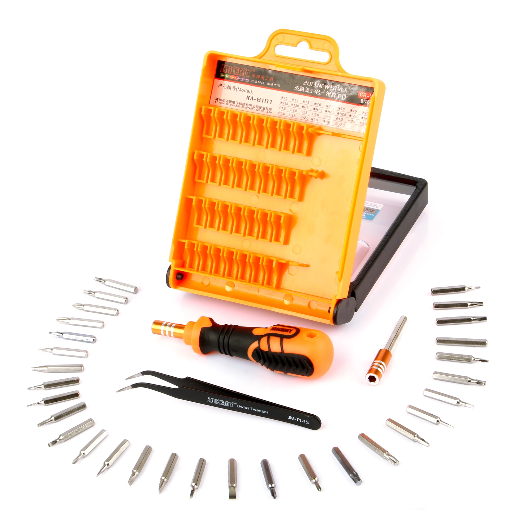 JAKEMY JM-8101 33 in 1 Precision Screwdriver Set Magnetic Torx Bits Screw Driver Tournevis for Electronic Repair Tools Kit
JAKEMY JM-8101 33 in 1 Precision Screwdriver Set Magnetic Torx Bits Screw Driver Tournevis for Electronic Repair Tools Kit