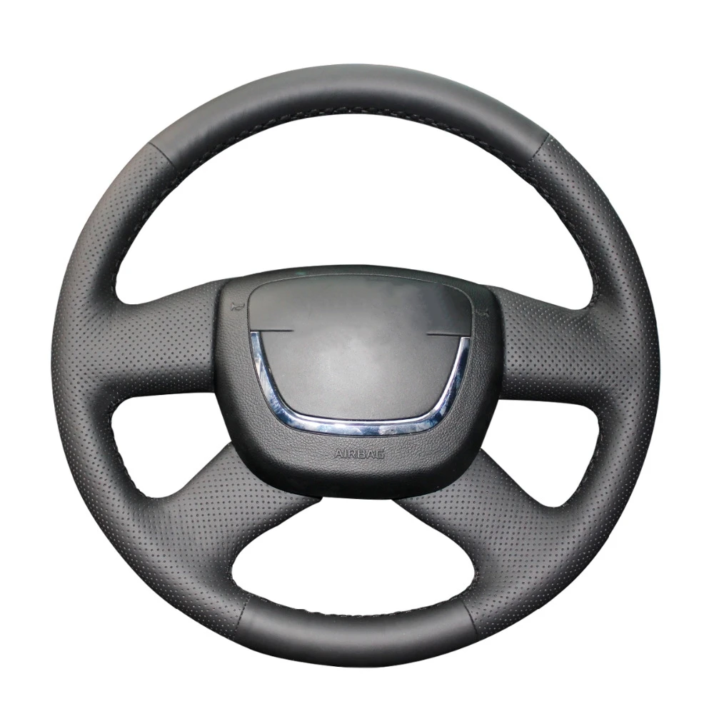 Funda De Volante De Cuero Microfibra Negro – Cosida A Mano Para Opel Vectra C (2002-2005) Y Signum (2003-2005)
