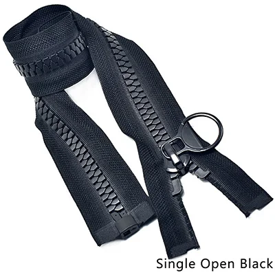 SingleBlack Meetee 1 шт. 70-120 см 15# Смола двойная открытая Одиночная открытая молния открытая Автоматическая застежка-молния для пуховика DIY багажные аксессуары ZA064 - Цвет: SingleBlack