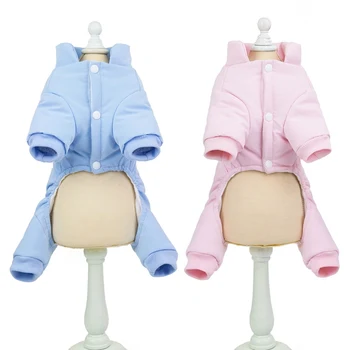 

Pet Autumn And Winter Warm Clothes Thickening Cotton-padded Coat 4-legged Costume For Small And Medium Dogs button coat