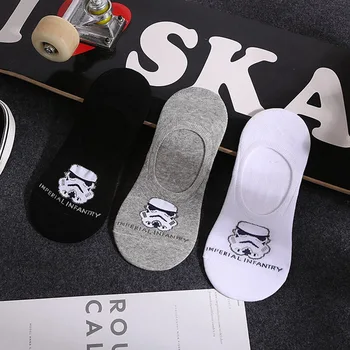 

Cartoon Anime Korea Star Wars Black Knight Storm Troops Chewbacca Men Boat Socks Cotton Breathable Sweat Fashion Funny Cute Sock