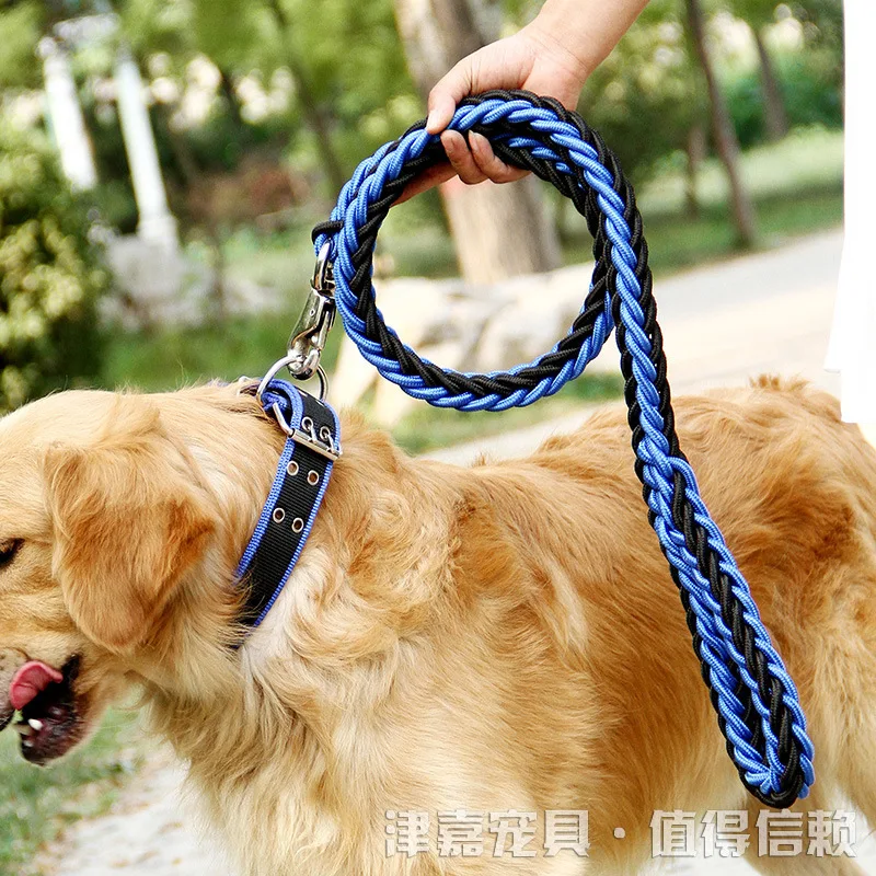 

Pet. Pet zhi hao Hand-woven Traction Double Color Neck Ring Medium Large Dog Haulage Rope Package Pet