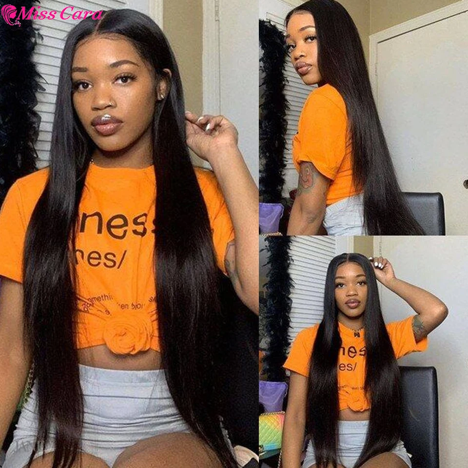 28 30 Inch Straight Lace Wig Human Hair 13x1 Transparent Lace Human Hair Wig For Women Straight 5x5 Lace Closure Wig Indian Hair