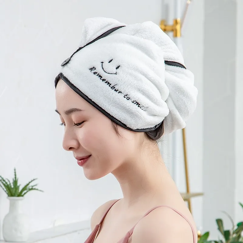 Microfiber Bath Towel Women Bathroom Super Absorbent Quick-drying Hair Dry Cap 