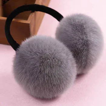

New Fashion Cute Rabbit Fur Earmuff Faux Rex Fur Earmuffs Winter Warm Leather Decor Head Decoration White Multicolor Headphones