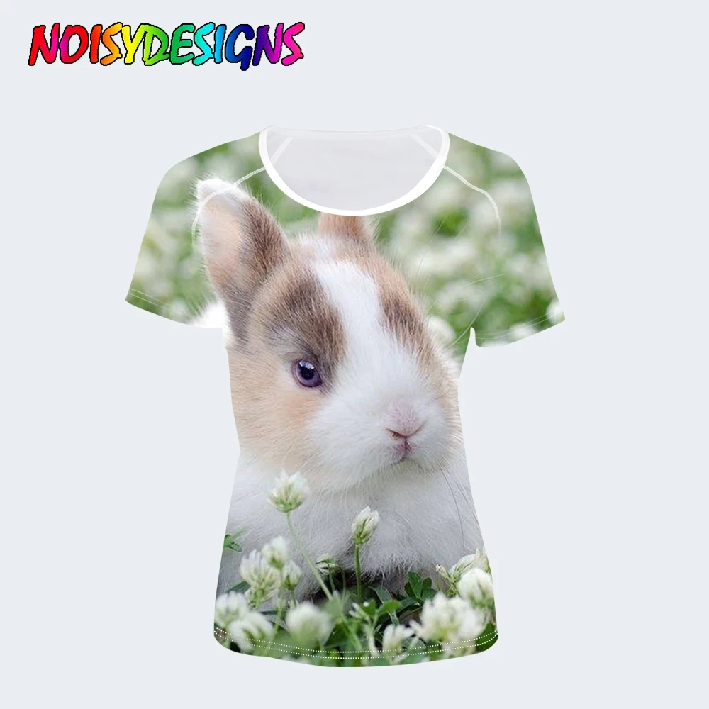 LMYD5021BV NOISYDESIGNS Harajuku 3D футболка с кроликом женская одежда Kawaii футболка для женщин топы футболки женская футболка для девочек на заказ - Цвет: LMYD5021BV