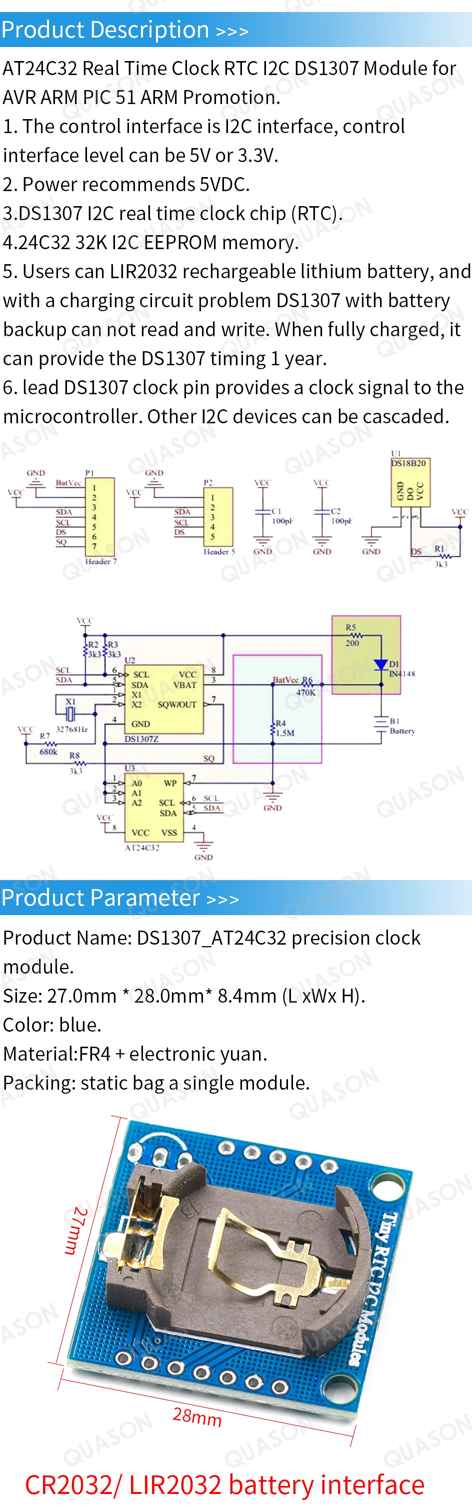 10x Modulo Orologio Tempo Reale DS1307 Con EEPROM AT24C32 | Per Arduino, AVR, PIC - Foto 7