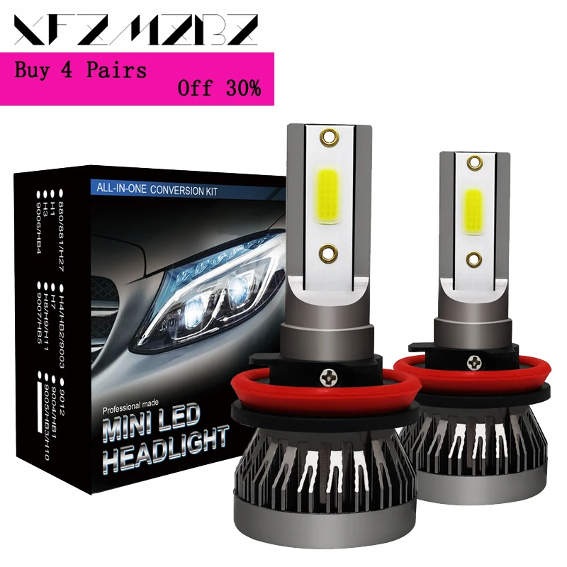 XFZMZBZ Car Lights Bulbs LED H4 H7 9003 HB2 H11 H1 H3 H8 H9 880 9005 9006 H13 9004 9007 Auto Headlights 12V Led Light | Автомобили и
