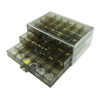 

Jewelry Drawer Box 72 slots 3 layers case plastic acrylic storage organizer containers DIY tool for nail beads accessory crafts