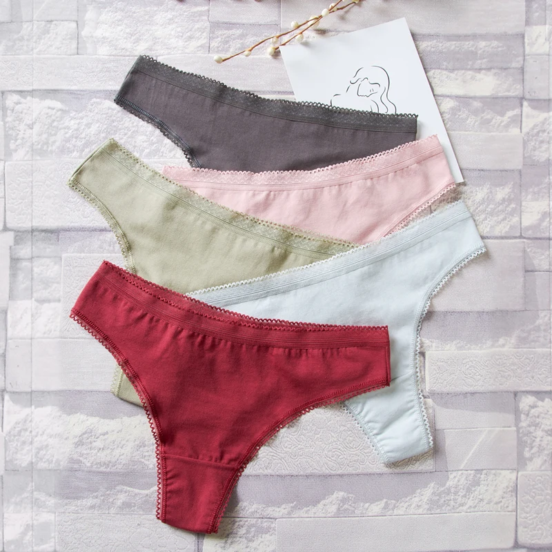 3 шт. женские хлопковые трусы стринги с низкой посадкой|Женские трусики| |