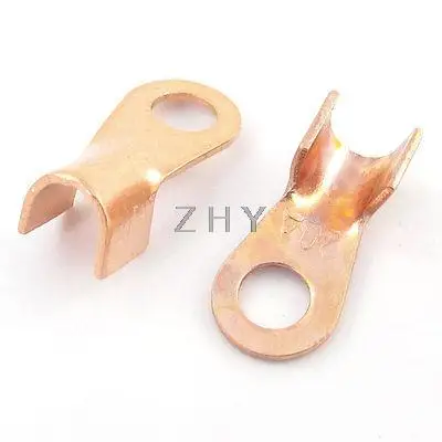 

2 Pcs Open Cable Connector Ring Tongue Copper Passing Through Terminal 20A