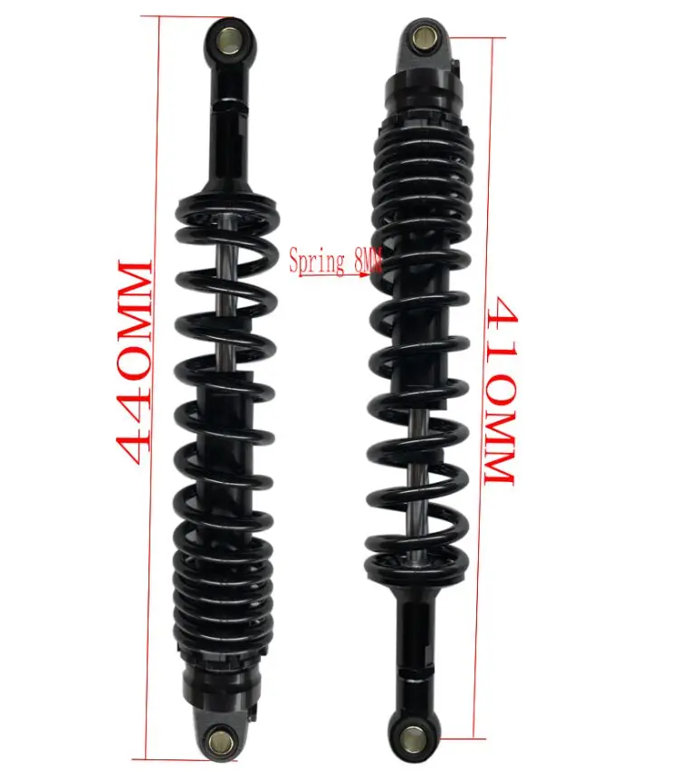 YOSS 1pair 360mm 370mm 380mm 390mm 400mm 410mm 8mmspring motorcycle Air shock absorber for YAMAHA HONDA SUZUKI kawasaki Black - Цвет: 410mm