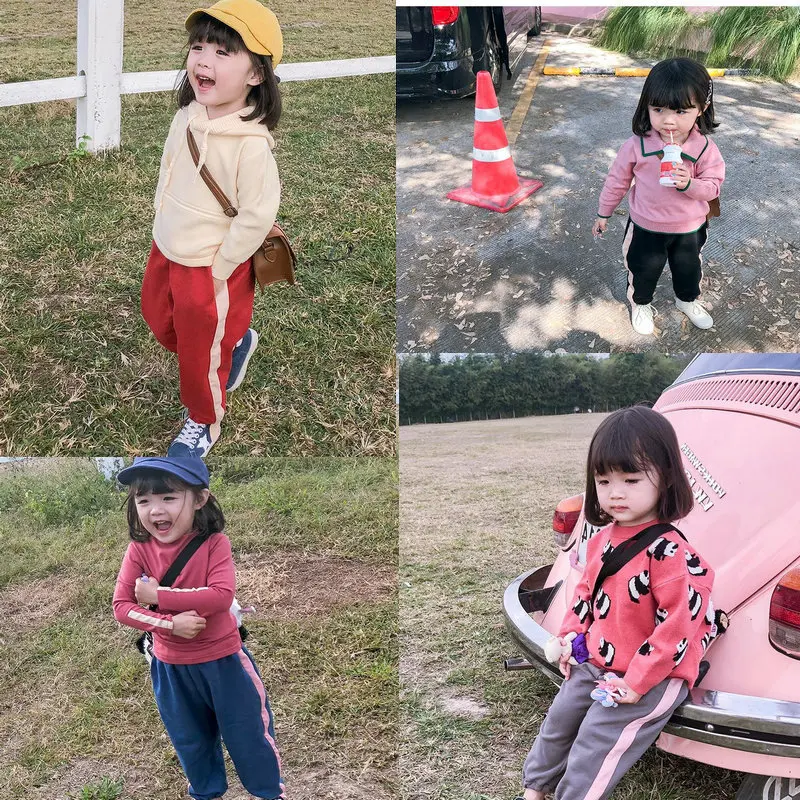 

Men And Women Children Pants Stripes Versatile Casual Pants Trousers 19 Spring And Autumn New Style Childrenswear 3-8-Year-Old