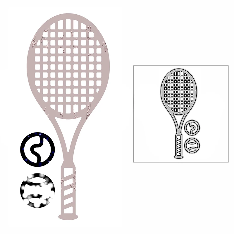 

New 2021 Tennis Racket Ball Metal Cutting Dies for DIY Greeting Card Making and Scrapbooking Embossing Paper Craft No Stamps Set